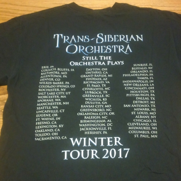 ๐น โก Trans Siberian Orchestra ๐ท Tour Shirt 2017 Winter โ๏ธ Concert Band Tee - Picture 5 of 5